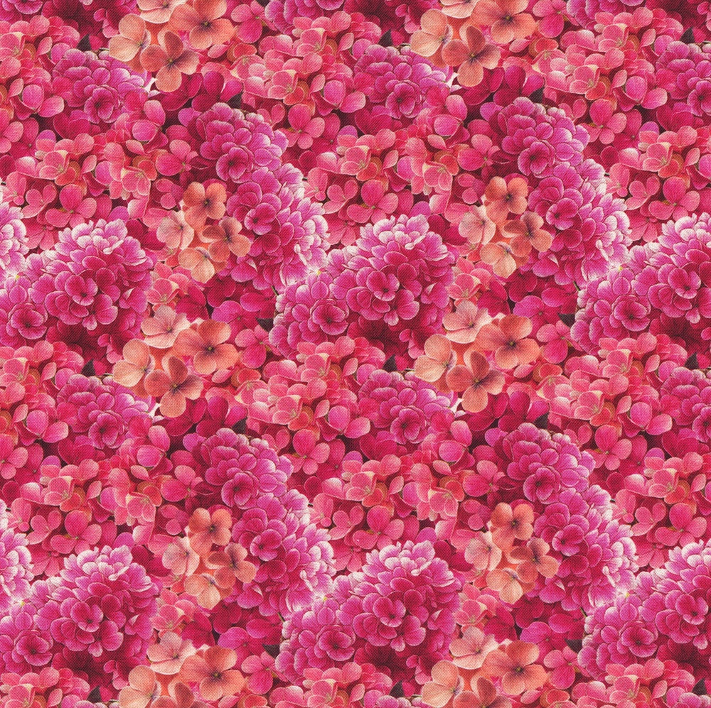 Flower Factory 花柄ブランケット ピンク トルマリンパワーシート Blank Quilting Fabrics Florinda Francesco Moretti Hydrangea